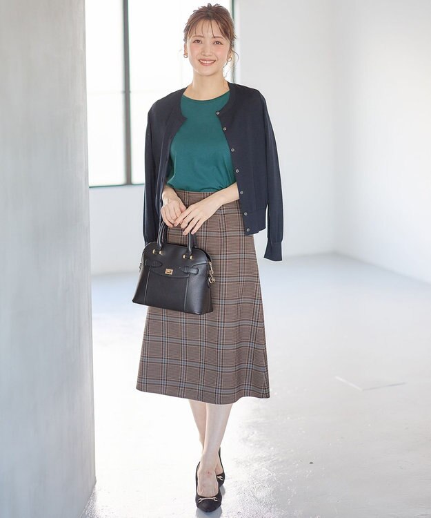 ANY SIS 【美人百花7月号掲載】ベーシッククルーネック カーディガン ネイビー