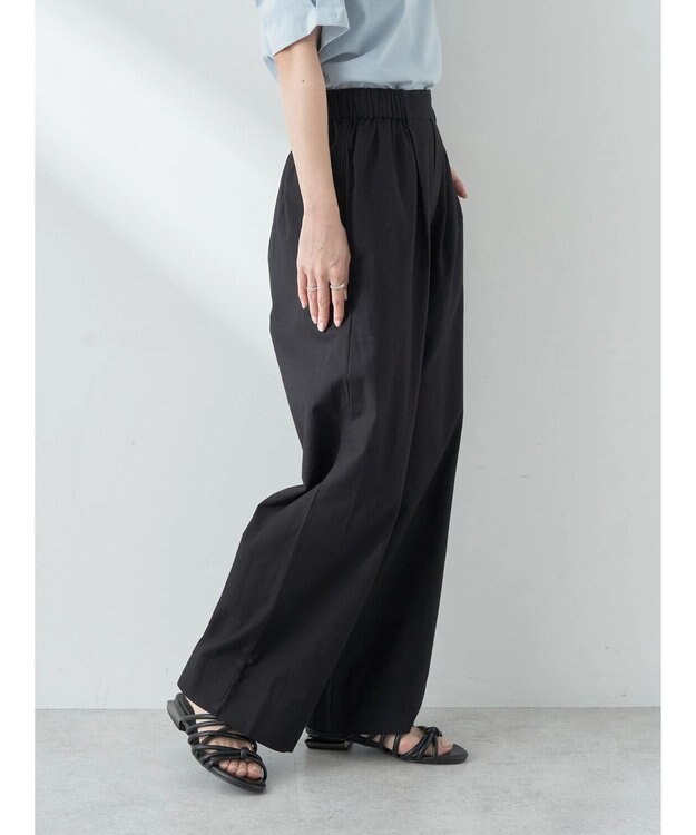 earth music&ecology 綿麻キャンブリッククロップドパンツ Black