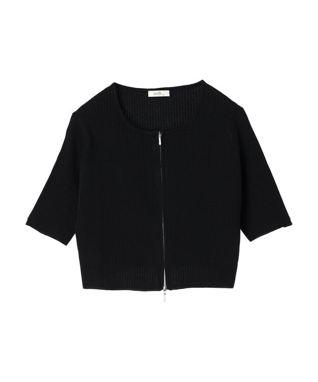 earth music&ecology ダブルジップカーディガン Black