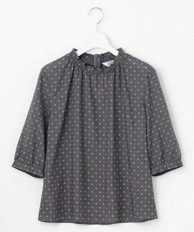 J.PRESS LADIES 【洗える】ジオメトリックプリント ブラウス グレー系5