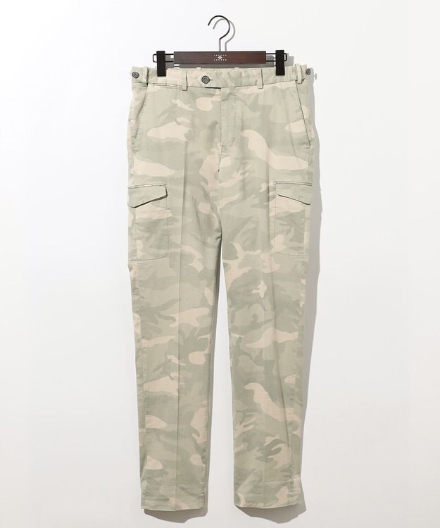JOSEPH ABBOUD 【イタリア素材/製品染め/ウエストも伸びる!】迷彩ガーメンドダイ パンツ ライトグレー系7