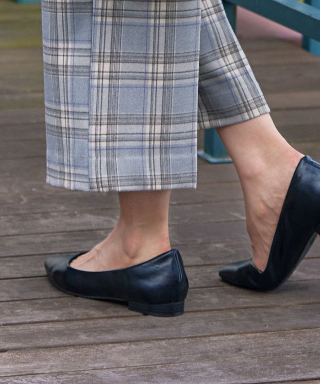 Tiaclasse 【安田美沙子さん着用・洗える】起毛チェック柄ワイドパンツ パープル