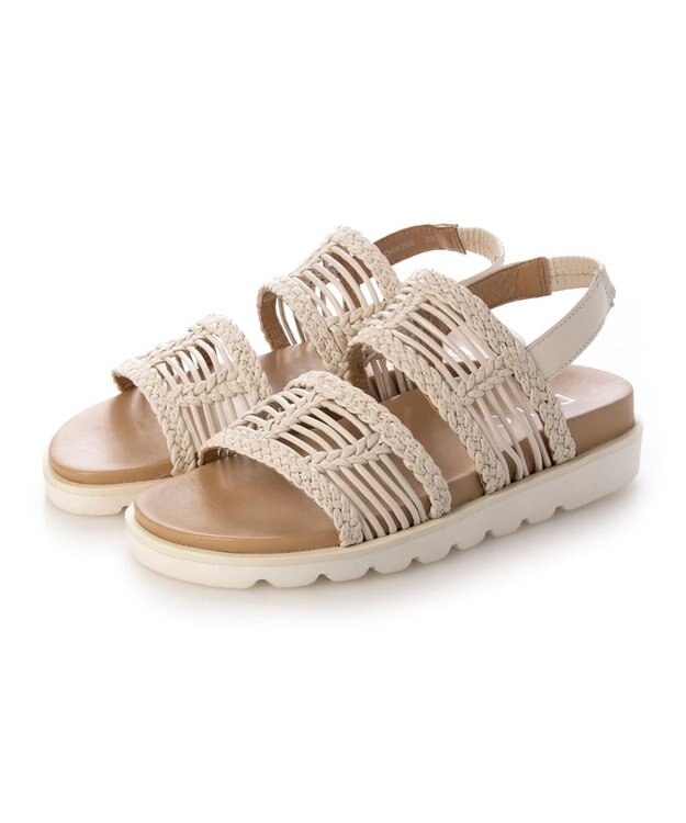 MODE ET JACOMO <D'ICI>フットベッドメッシュサンダル アイボリー