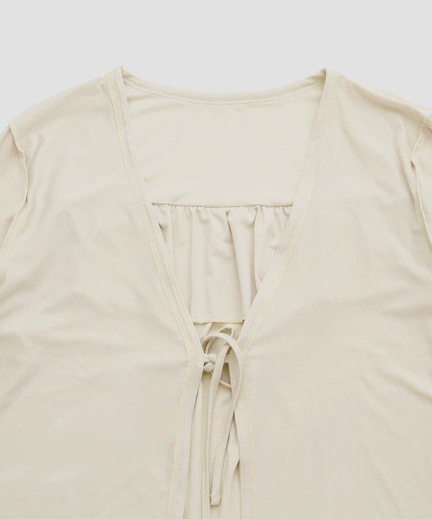 San-ai Resort（三愛水着楽園） 【UPF50＋】　フリル羽織り　M　　【San-ai Resort（サンアイリゾート）】 オフホワイト