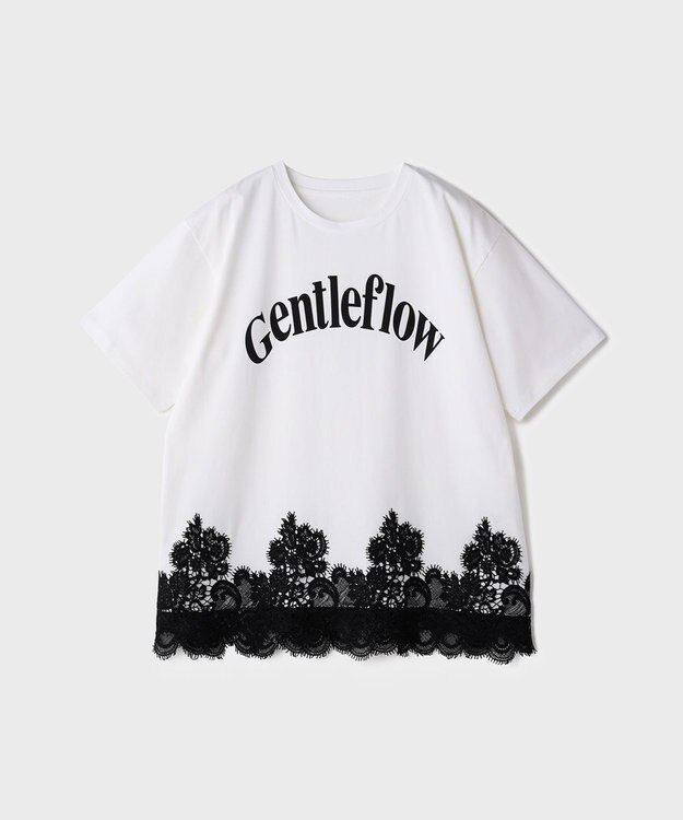 GRACE CONTINENTAL レースヘムロゴTシャツ ホワイト