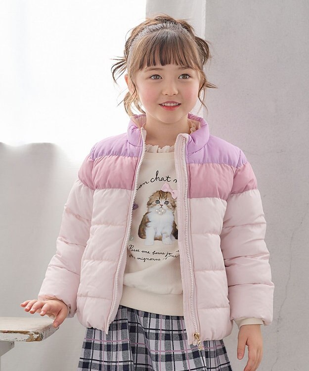 ANY KIDS 【洗濯機OK】中綿 ガーリー コート ピンク系