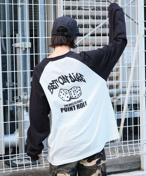 WEGO 【ユニセックス着用ITEM】ラグラングラフィックBIG　T（LS） ブラック