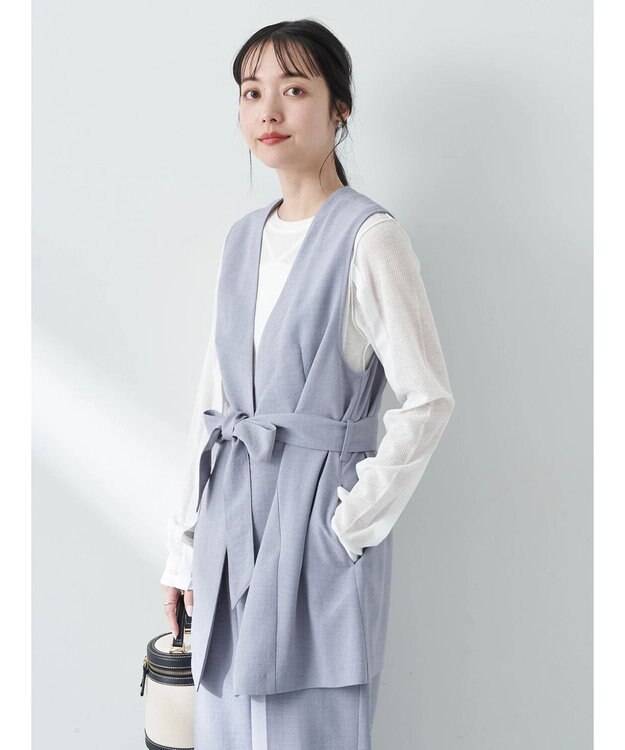 earth music&ecology リネンライクジレ Grayish Blue