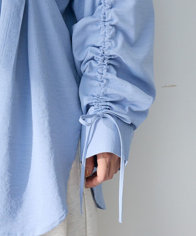 Green Parks 【WEB限定】ドロストシャーリングウエストタックシャツⅡ Blue