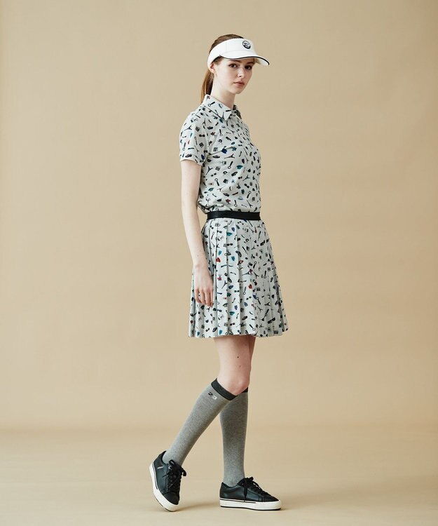 23区GOLF 【WOMEN】PARISモチーフプリント プリーツスカート ライトグレー系5