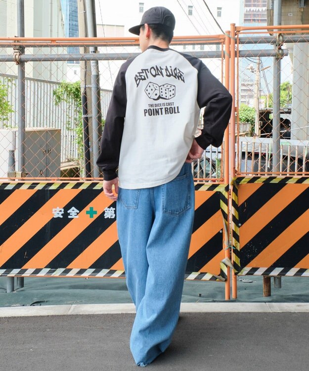 WEGO 【ユニセックス着用ITEM】ラグラングラフィックBIG　T（LS） ブラック