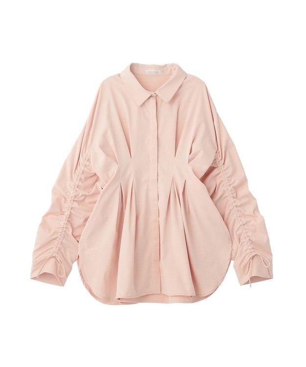 Green Parks 【WEB限定】ドロストシャーリングウエストタックシャツⅡ Pink