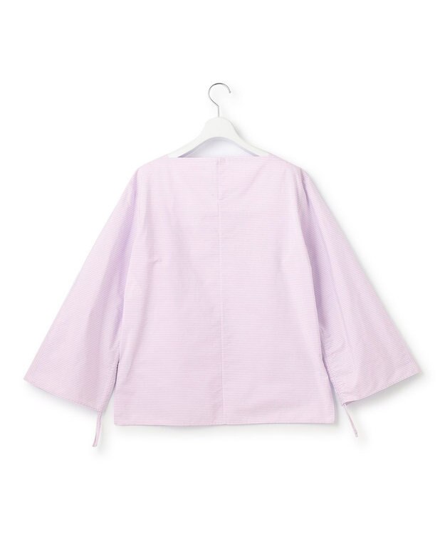 23区 L 【Oggi4月号掲載/洗える】CANCLINI デザインスリーブ ブラウス ラベンダーストライプ