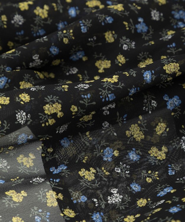 Green Parks レースドッキング花柄ティアードスカート Yellow