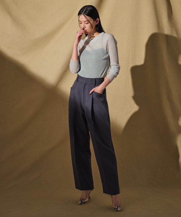 uncrave 【防シワ・洗濯機洗い可】ドライタッチツイル カーブ パンツ（uncrave STANDARD） スレート