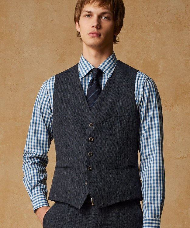 JOSEPH ABBOUD  【日本製】トーナルレジメンタル ネクタイ ネイビー系1