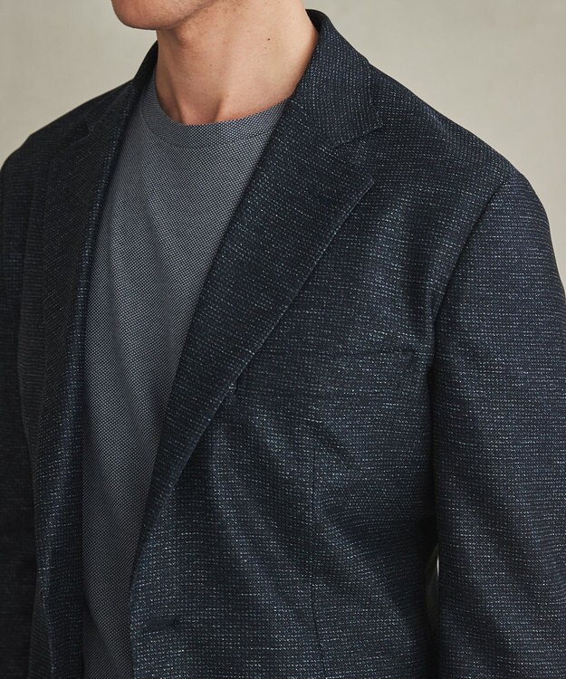 GOTAIRIKU 新素材セットアップ【通気性抜群/洗える/シワになりにくい】カラミプリントストレッチセットアップ ジャケット ネイビー系8