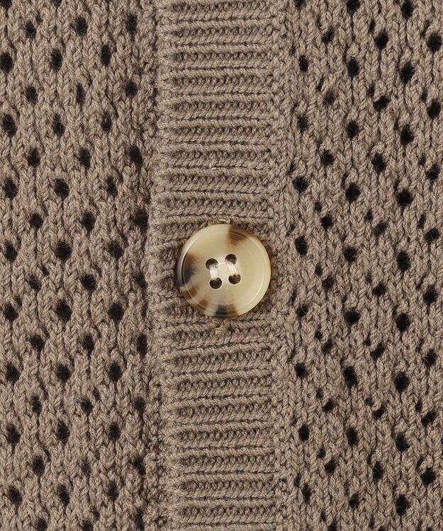 J.PRESS YORK STREET 【UNISEX】テープヤーンメッシュ カーディガン ライトグレー系