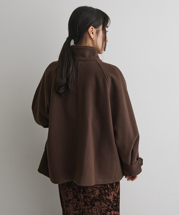 CRAFT STANDARD BOUTIQUE スタンドカラーメルトンショートコート Brown