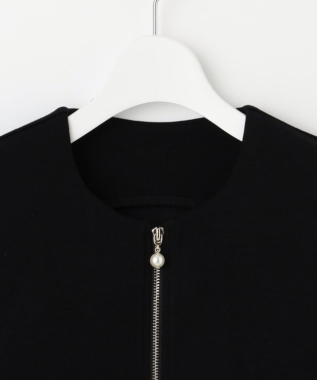 Feroux 【洗える】ペプラム ダンボールジレ ブラック系