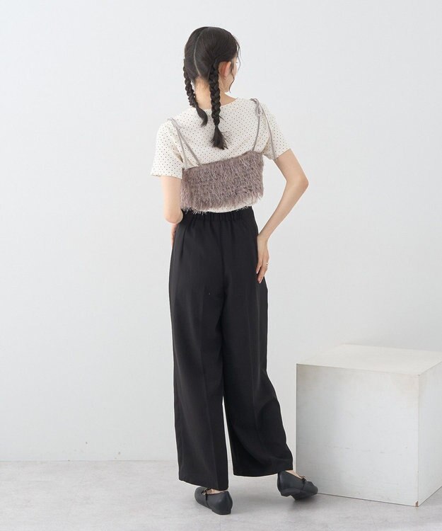 earth music&ecology ラメミックスフェザービスチェ Mocha