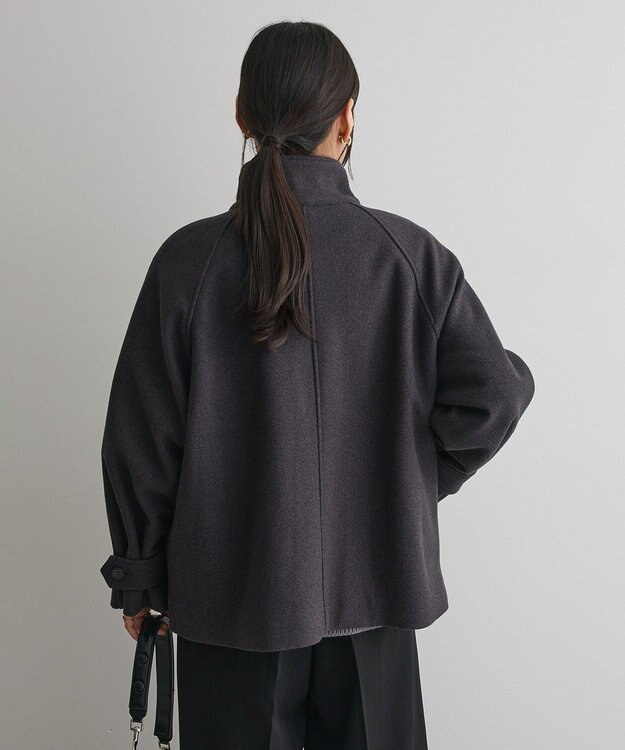 CRAFT STANDARD BOUTIQUE スタンドカラーメルトンショートコート Charcoal Gray