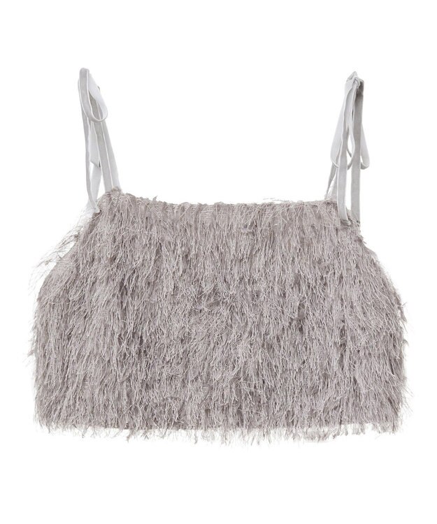 earth music&ecology ラメミックスフェザービスチェ Mocha