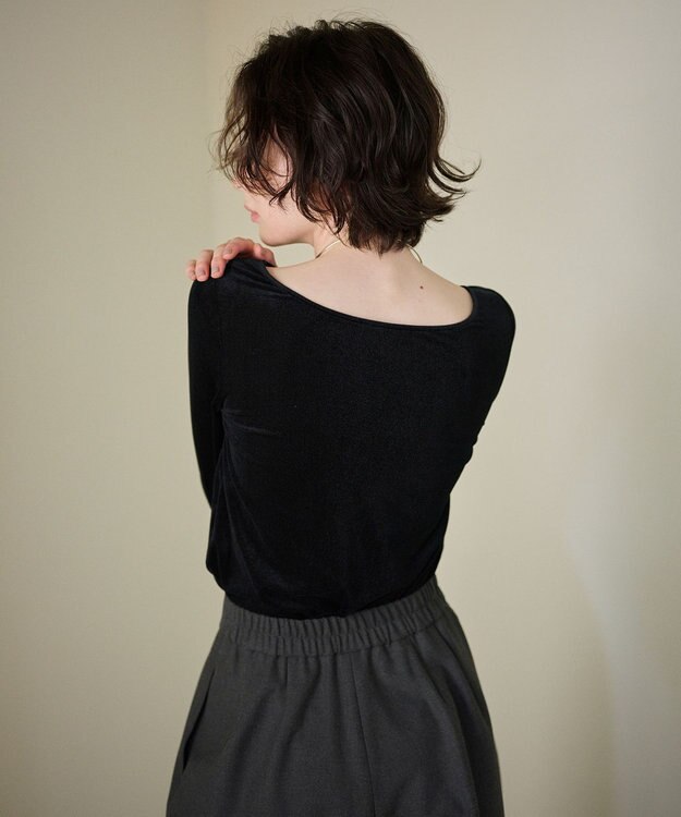 #Newans 【洗濯機可／ 前後着用可】 シアーベロアプルオーバー ブラック