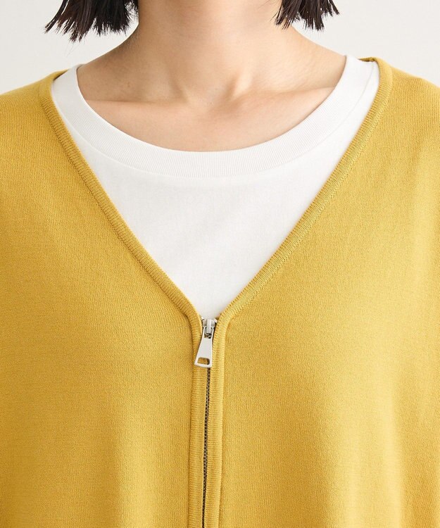 Green Parks アンチピリングゆるｚｉｐカーディガン Lime Green