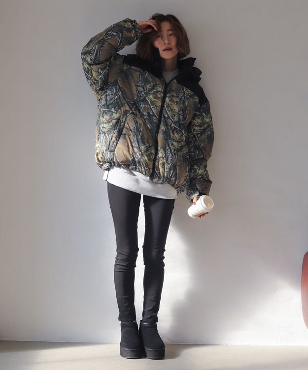 WEGO 【25年秋冬新作/ユニセックス着用ITEM/SMLサイズ展開】2WAYパファーブルゾン 柄1