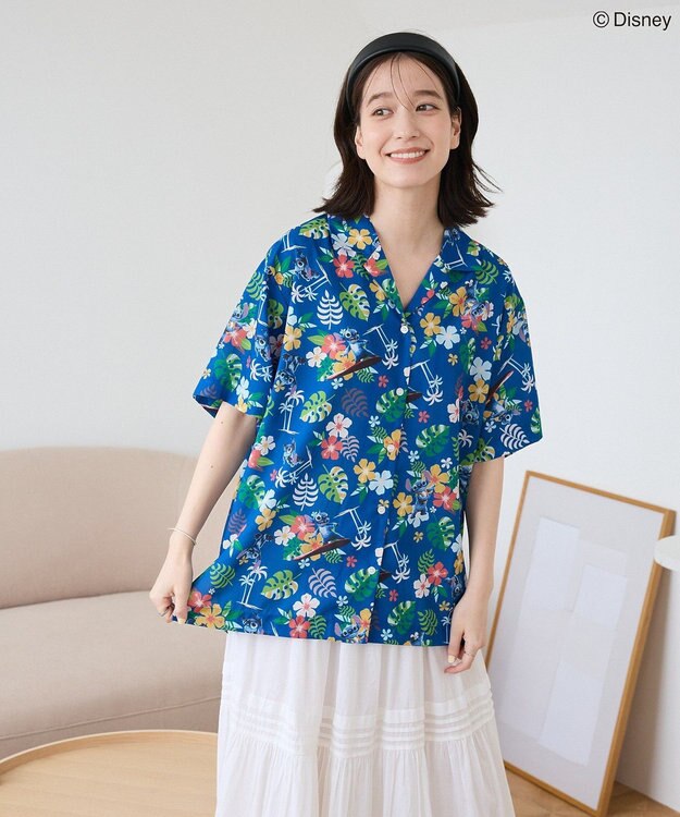 Green Parks スティッチ／アロハシャツ Blue