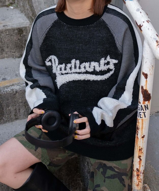 WEGO サガラロゴ配色BIGニットプルオーバー