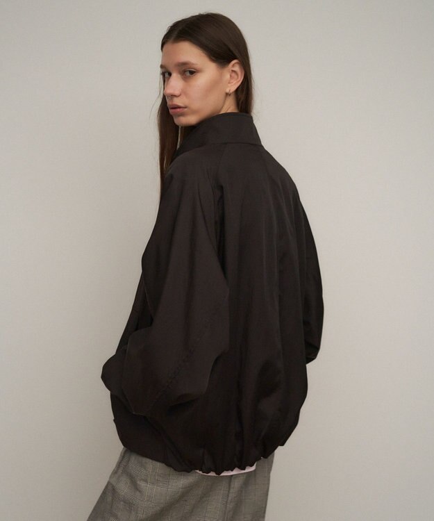 ATON NYLON TWILL | オーバーサイズハリントンジャケット DARK BROWN