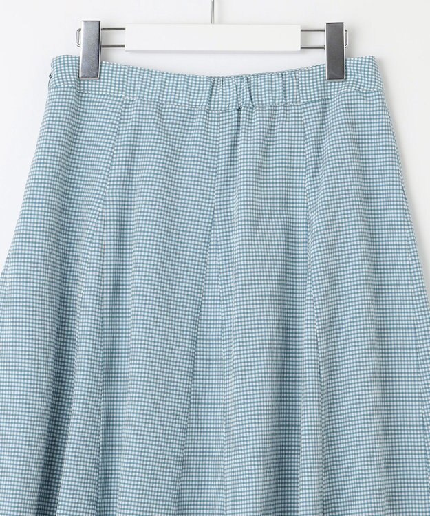 J.PRESS LADIES S 【洗える】アセVis ギンガム スカート シーグリーン系3