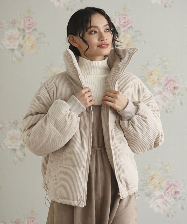 Green Parks ・ｓｗｉｎｇ　ｂｙ　コーデュロイスタンドブルゾン Ivory