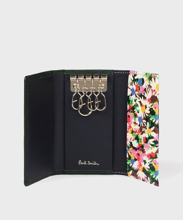 Paul Smith マーガレットプリントトリム キーケース ダークグリーン