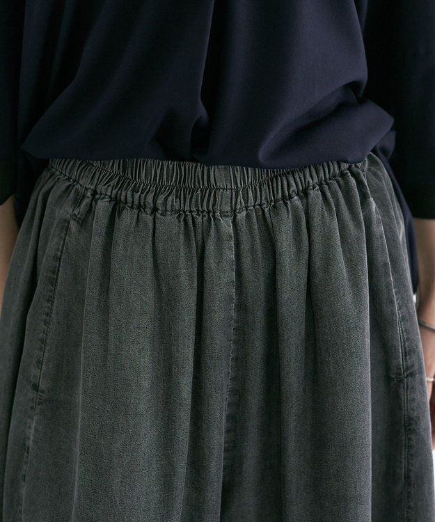 YECCA VECCA デニムコクーンドレープパンツ Black