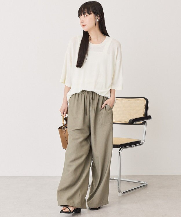 AMERICAN HOLIC 配色コクーンシルエットニット Off White