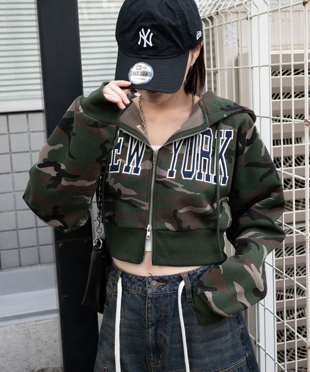 WEGO NEWYORK裏起毛ZIPパーカー 柄1