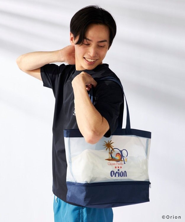 OP／FILA 【Ocean Pacific×ORION】2重底ビニールバッグ ネイビー