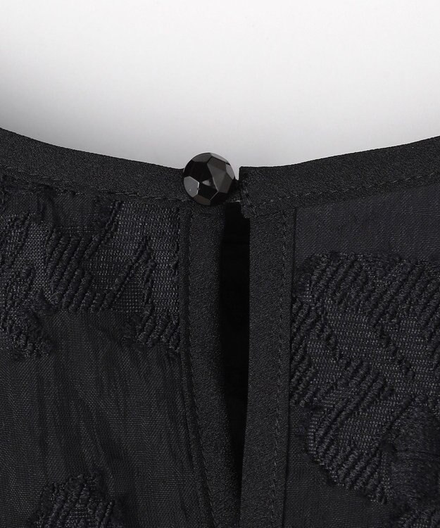 ANY SIS 【2SET】ジャガード ケープ トップス × サロペット ブラック