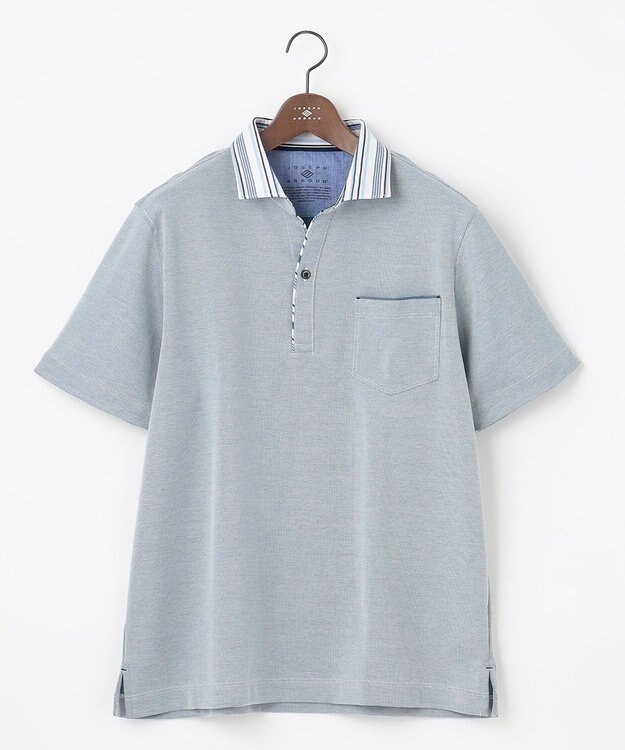 JOSEPH ABBOUD 【キングサイズ・カラー豊富】人気！オーガニックコットン使用 ダディポロシャツ ブルー系