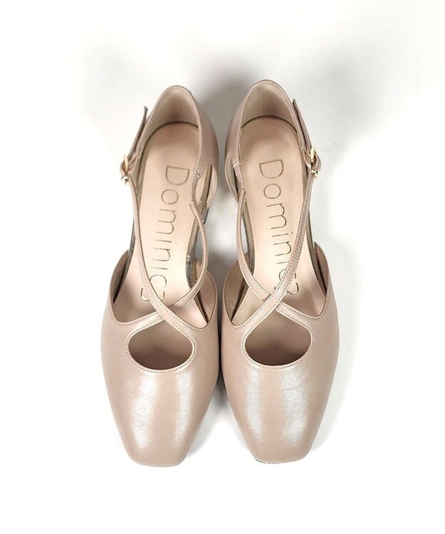 Dominic3 クロスストラップ セパレートパンプス ブラック