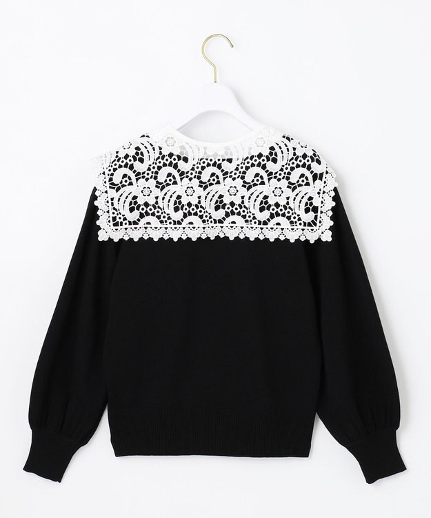 ANY SIS 【2WAY】レース襟付き ニット ブラック