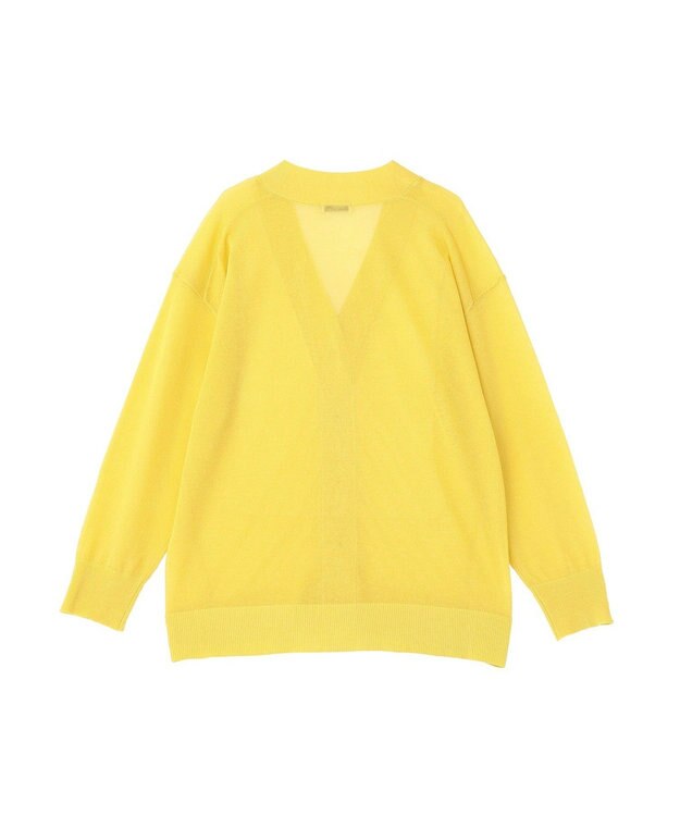 earth music&ecology シアーＶネックカーディガン Yellow