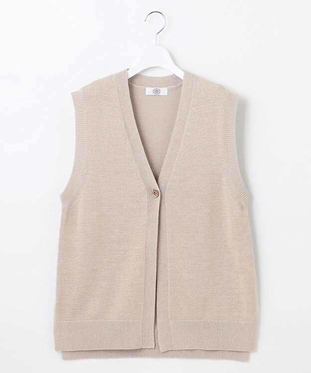 J.PRESS LADIES 【洗える】 LICOテープベスト ニット ジレ ベージュ系
