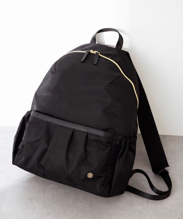 組曲 【弱撥水・A4・PC対応・軽量】ギャザーポケットバックパック ブラック系