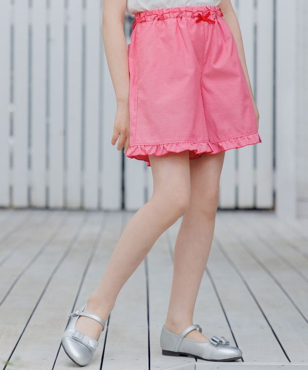 組曲 KIDS 【150-160㎝】 フリルヘムショートパンツ レッド