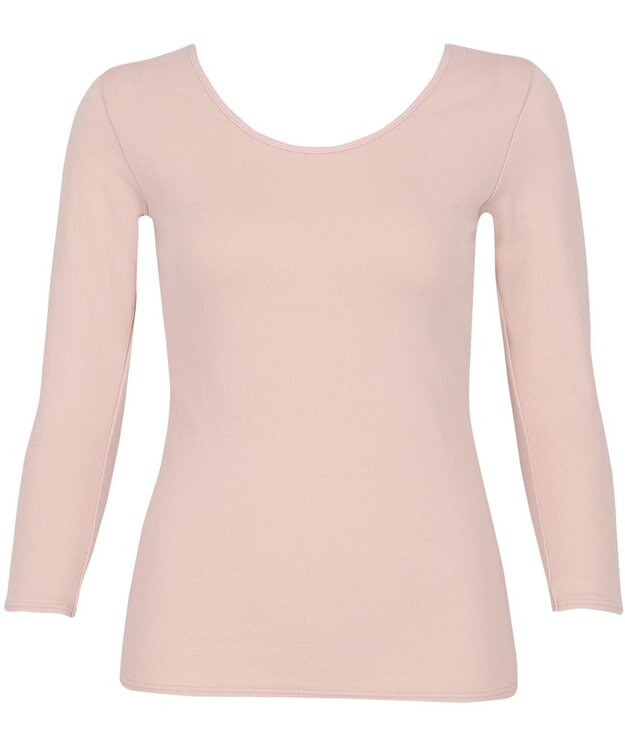 Wing あったかインナー 綿100％(肌側) やさしい肌ざわり 軽い 8分袖 長袖 秋 冬 EL2851 ウイング／ワコール ピーチ