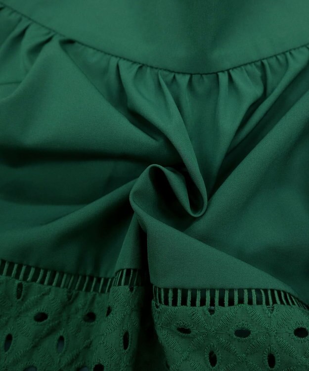 Tiaclasse L 【新色追加・洗える】幅広く活躍が期待できるレース切替スカート グリーン